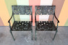 Set of Four Shell Motif Cast Iron Chairs