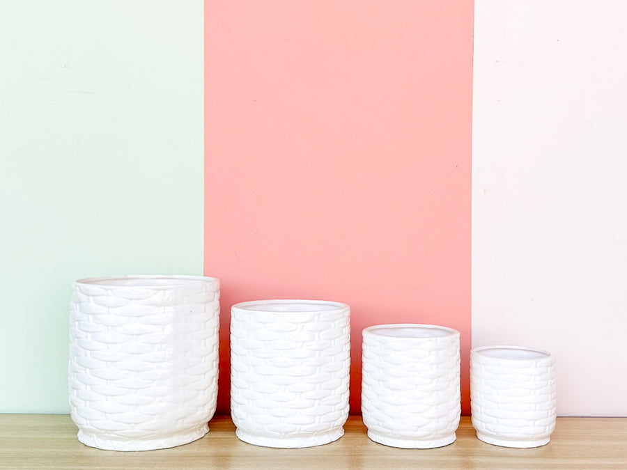 Set of Four Japanese Faux Bamboo Cachepots