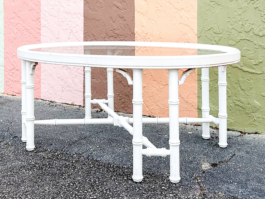 Oval Faux Bamboo Coffee Table