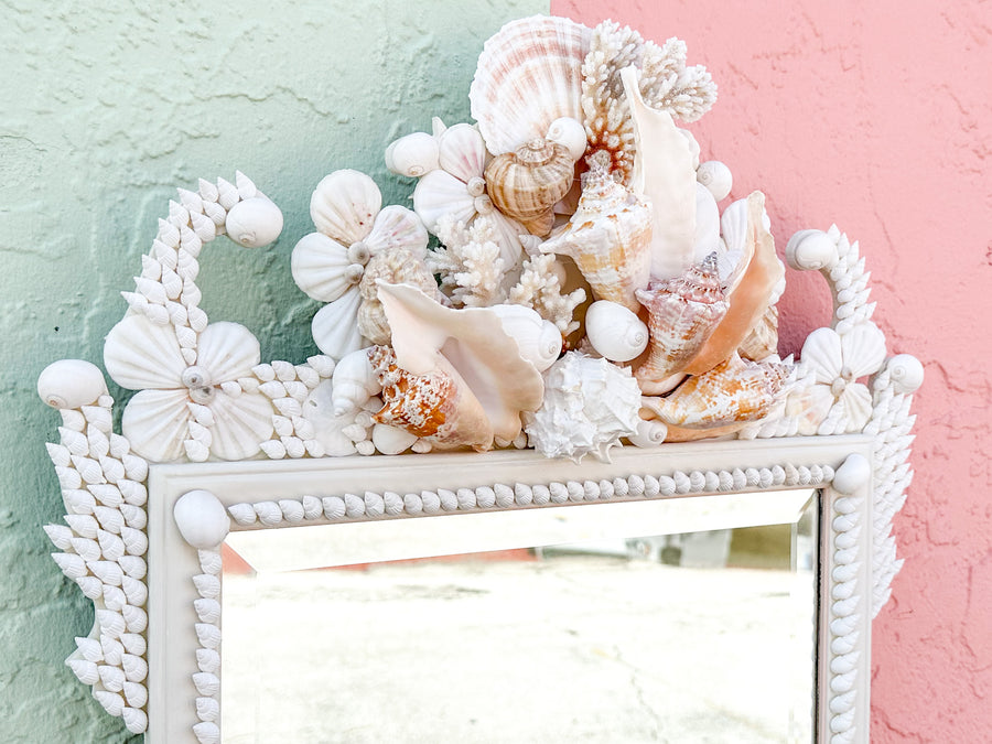 Beautiful Blush Shell Mirror