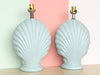 Pair of Sea Blue Shell Lamps