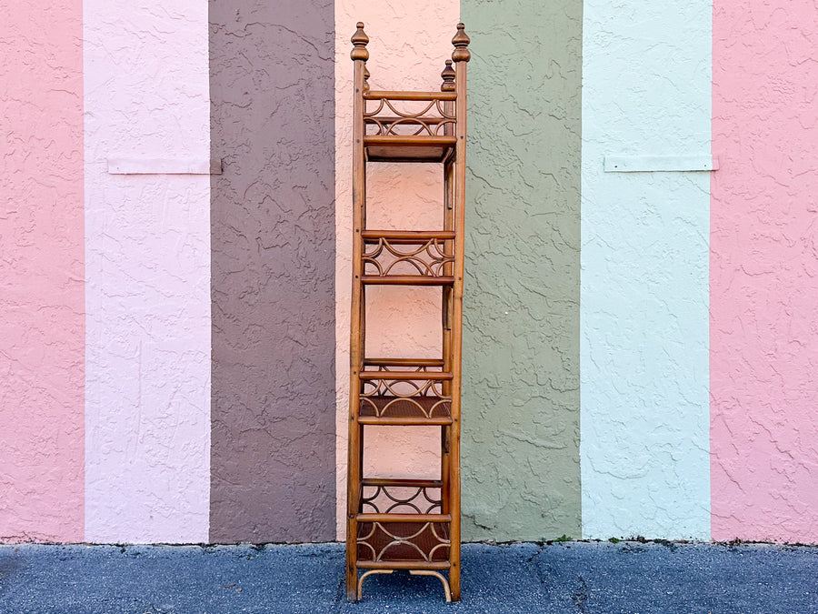 Petite Handsome Rattan Etagere