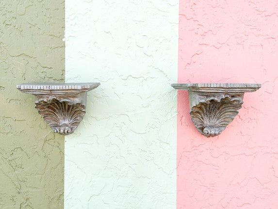 Pair of Shell Wall Shelves