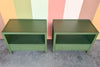 Pair of Modern Painted Linen Wrapped Nightstands