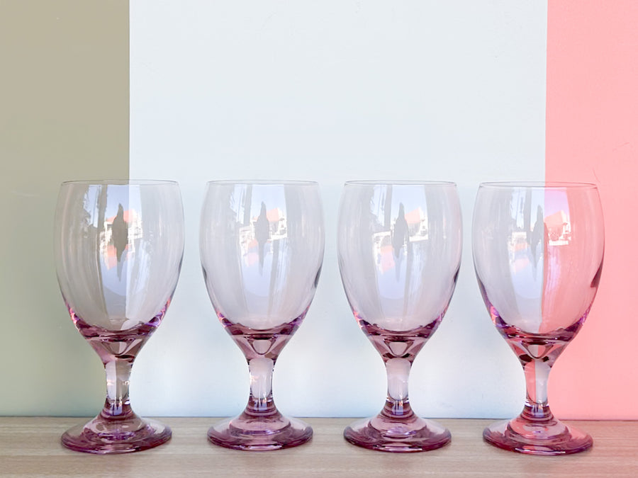 Set of Six Lilac Glassware