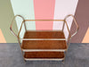 MCM Faux Burl Metal Bar Cart with Tray