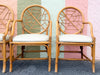 Set of Six McGuire Style Cracked Ice Rattan Dining Chairs