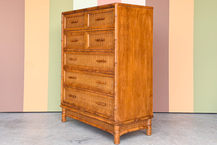 Island Style Faux Bamboo Tall Chest