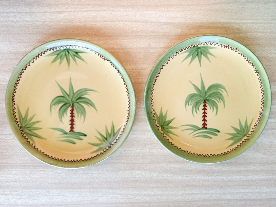 Set of Eight French Palm Tree Dinnerware