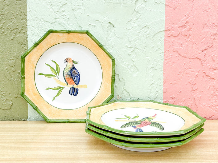 Set of Four Italian Bird Plates