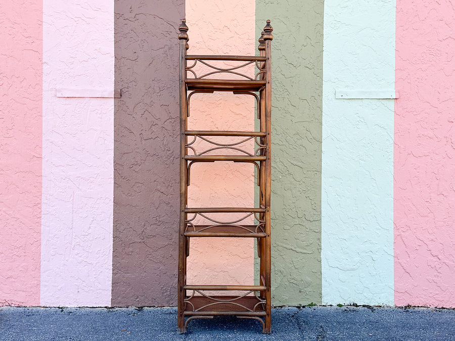 Petite Handsome Rattan Etagere