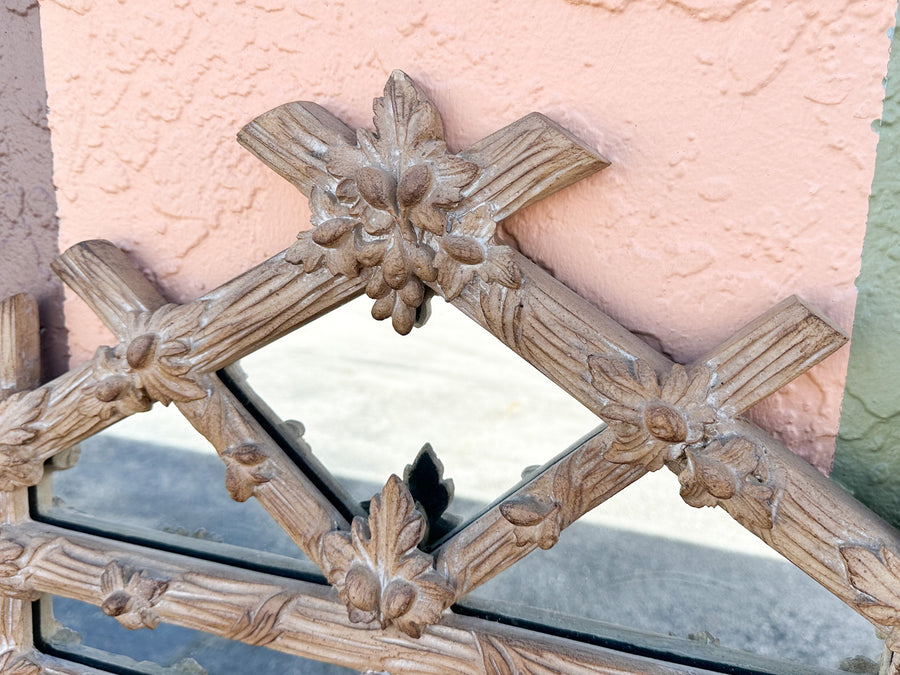 Faux Bois Lattice Mirror