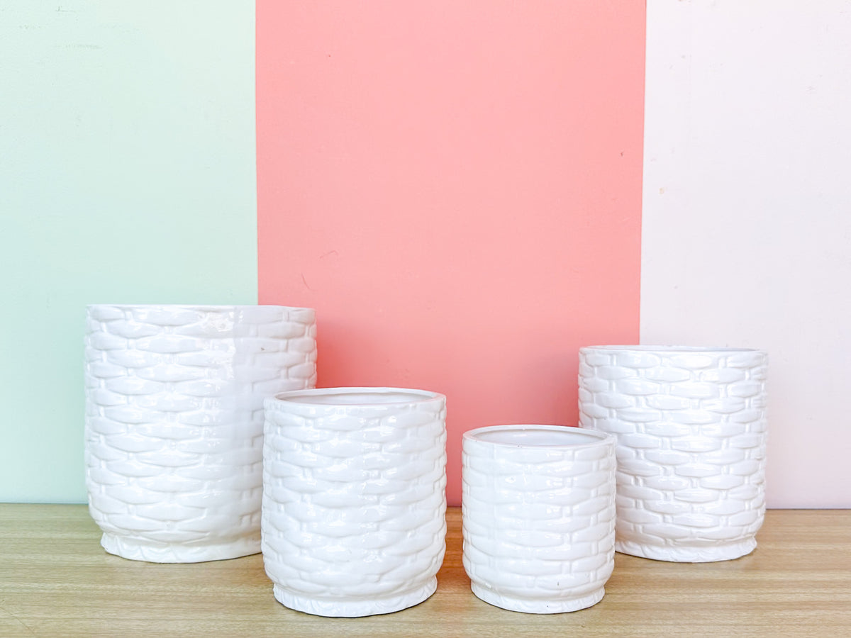Set of Four Japanese Faux Bamboo Cachepots