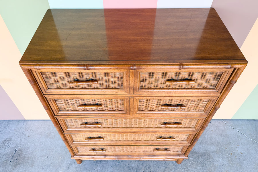 Island Style Faux Bamboo Tall Chest