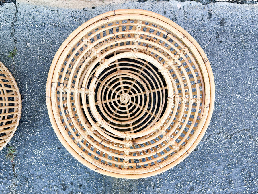 Set of Three Rattan Lanterns