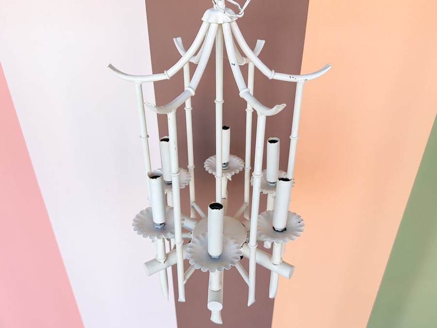 Faux Bamboo Pagoda Chandelier