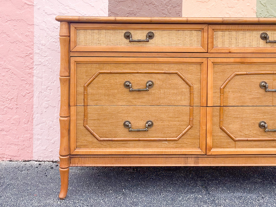 Faux Bamboo Double Dresser