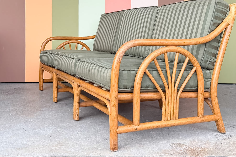 Old Florida Rattan Sofa