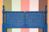 Faux Bamboo Greek Key Queen Headboard