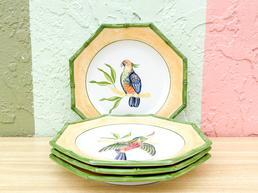 Set of Four Italian Bird Plates