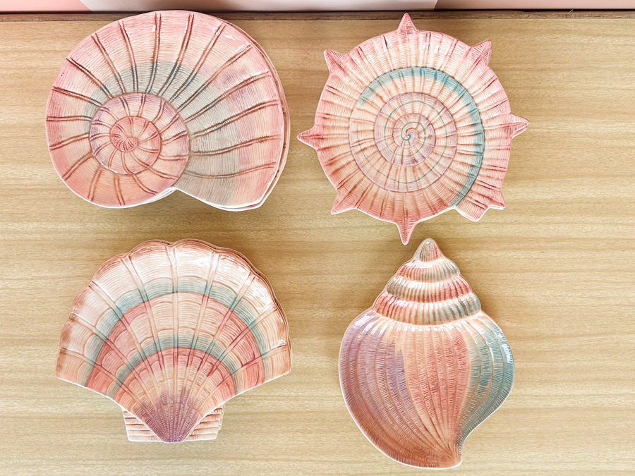 Set of Eight Fitz and Floyd Shell Plates