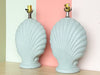 Pair of Sea Blue Shell Lamps