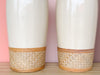 Pair of Rattan Wrapped Ceramic Lamps