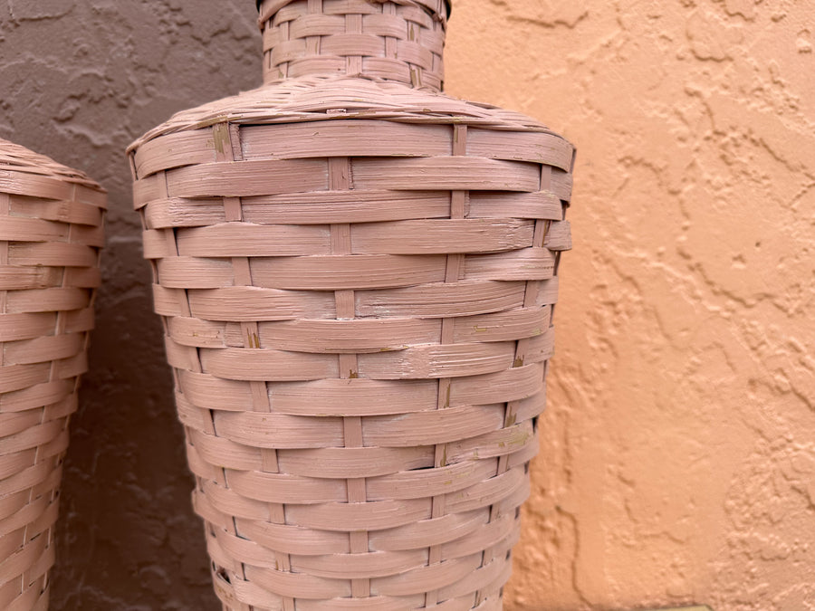 Pair of Pink Sands Basket Lamps