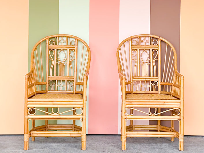 Pair of Brighton Style Rattan Chairs