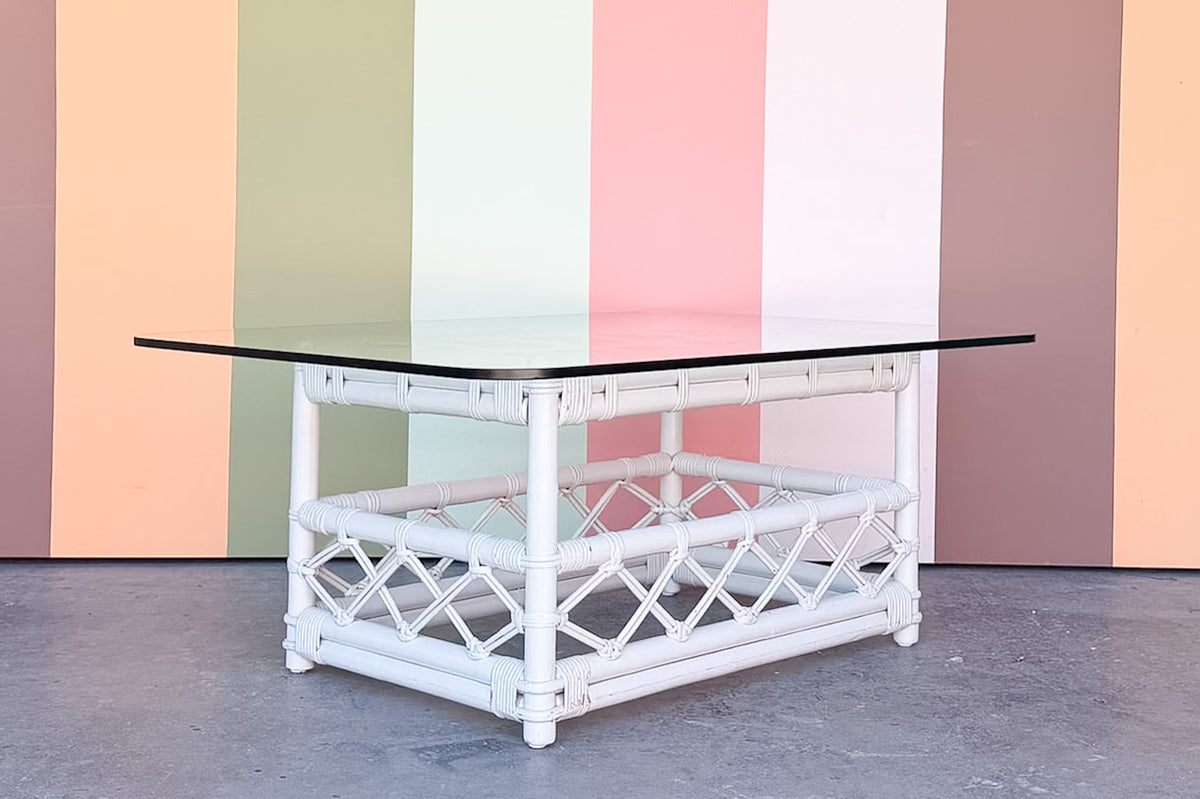 Ficks Reed Rattan Lattice Coffee Table