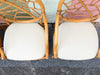 Set of Six McGuire Style Cracked Ice Rattan Dining Chairs