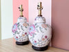 Pair of Pretty Peony Floral Lamps