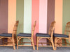 Set of Four Rattan McGuire Style Cathedral Dining Chairs