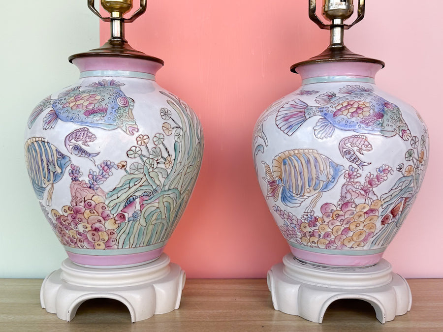 Pair of Under the Sea Fish Lamps