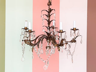 Italian Gilt and Crystal Chandelier