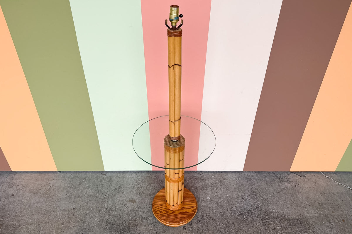 Old Florida Rattan Floor Lamp