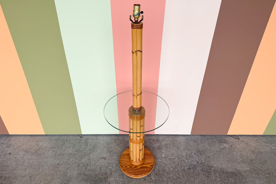 Old Florida Rattan Floor Lamp