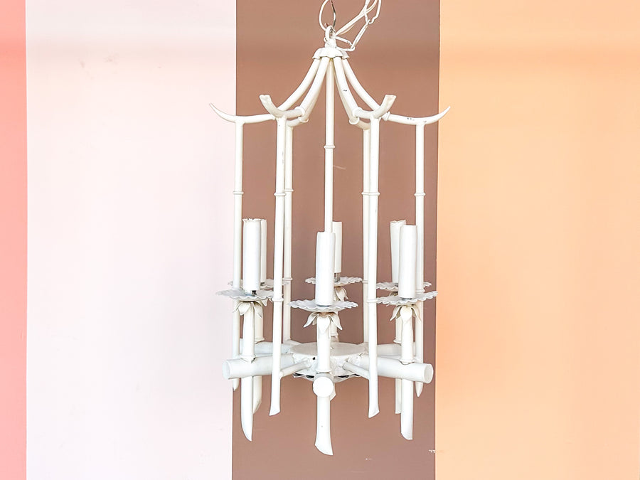 Faux Bamboo Pagoda Chandelier