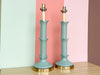 Pair of Seafoam Roche Style Lamps