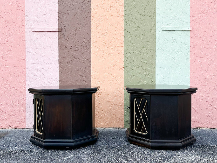 Dorothy Draper Style Chippendale Side Tables