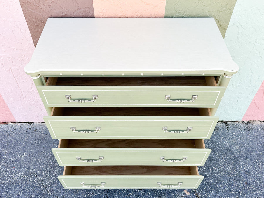Seafoam Faux Bamboo Tall Chest