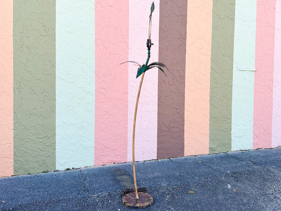 Tole Palm Tree Floor Lamp