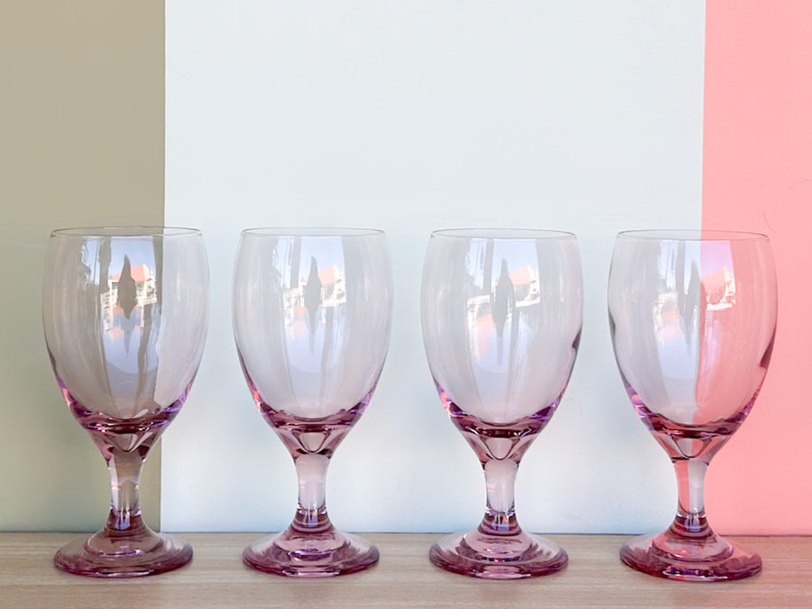 Set of Six Lilac Glassware