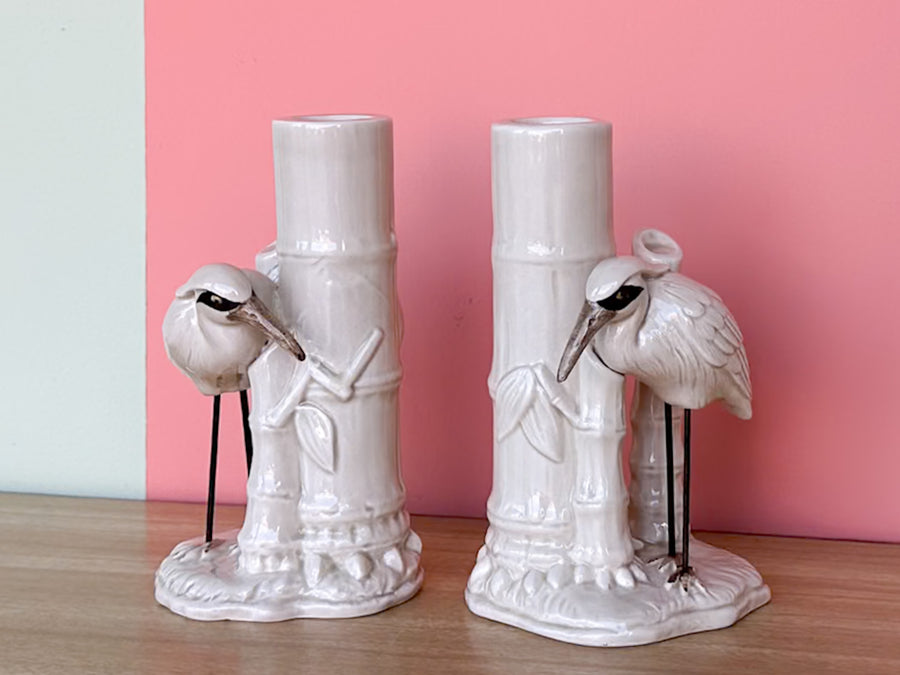 Fitz and Floyd Egret Candle Holders