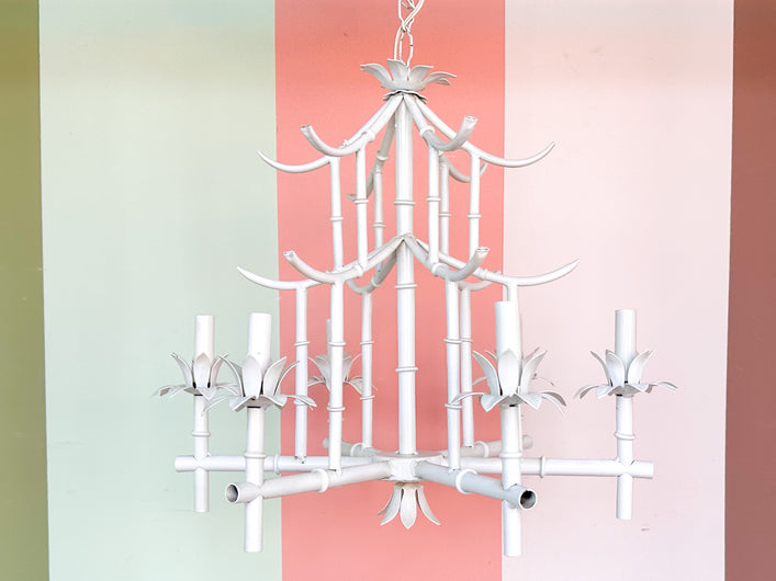 Faux Bamboo Pagoda Chandelier