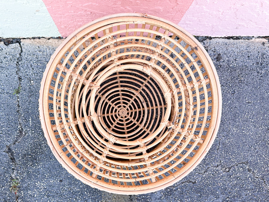 Set of Three Rattan Lanterns