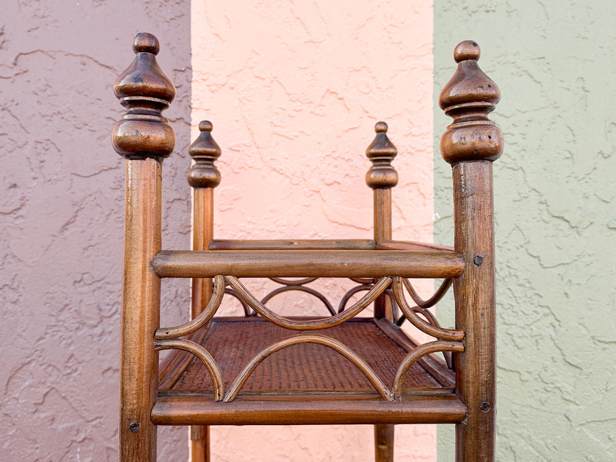 Petite Handsome Rattan Etagere