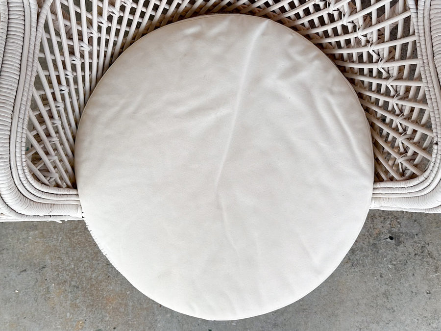 White Rattan Peacock Chair