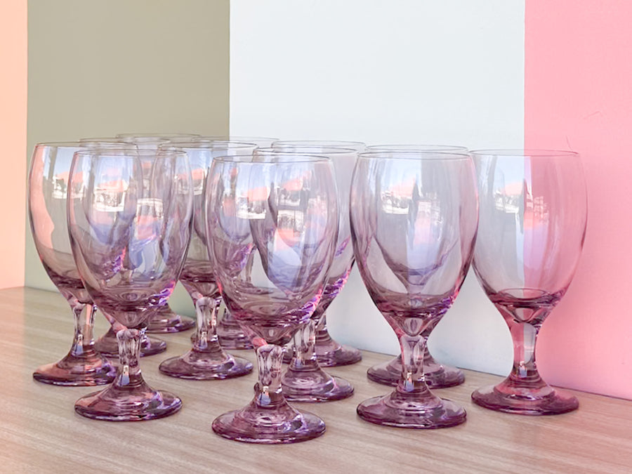 Set of Six Lilac Glassware