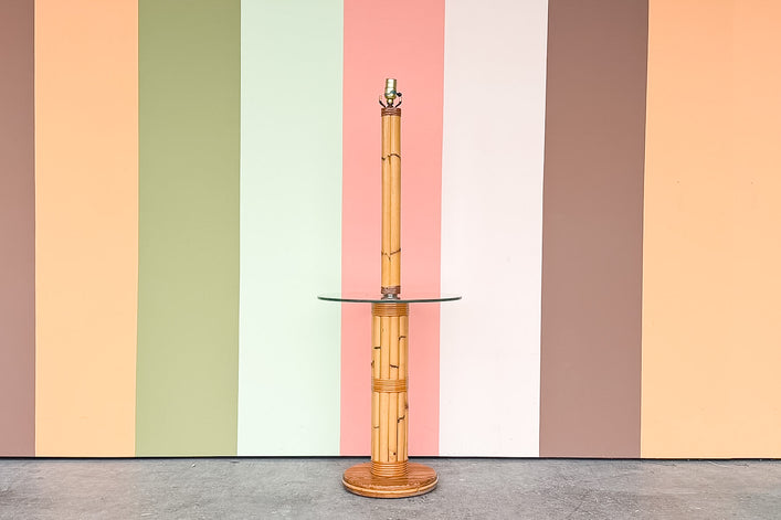 Old Florida Rattan Floor Lamp